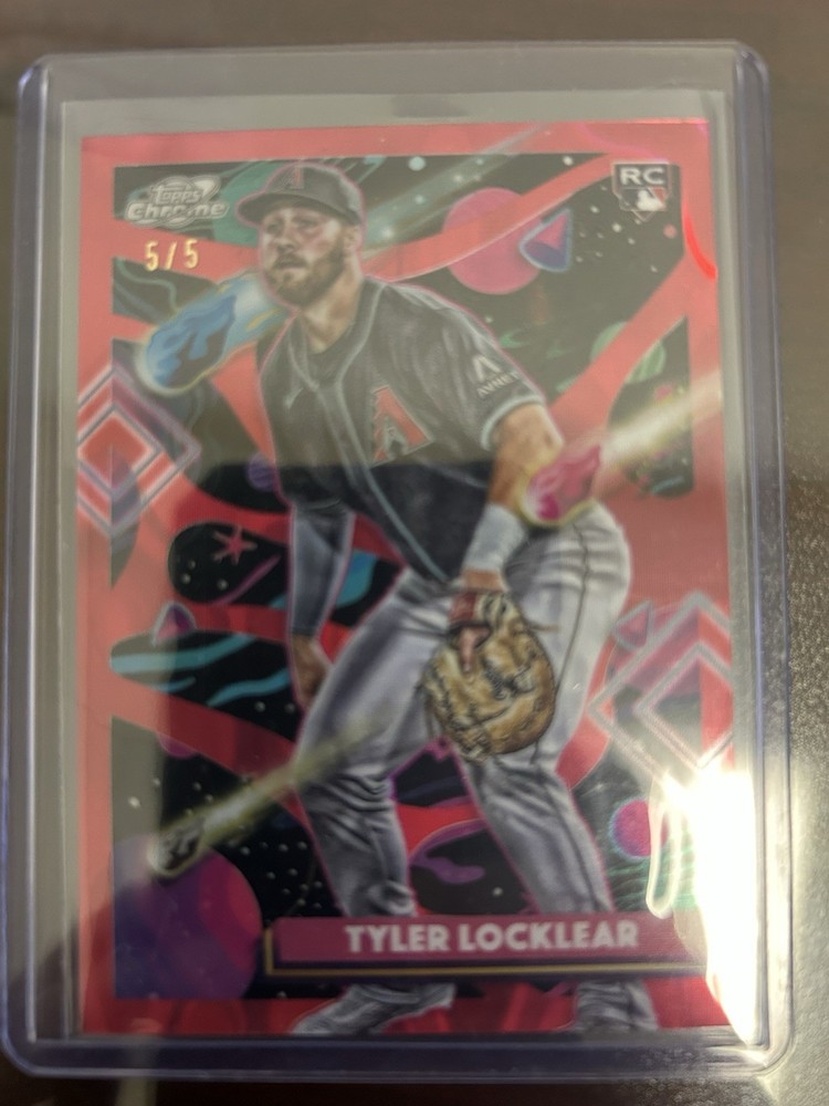 2025 Topps Cosmic Chrome Red Flare Refractor Tyler Locklear #195 (RC)  5/5