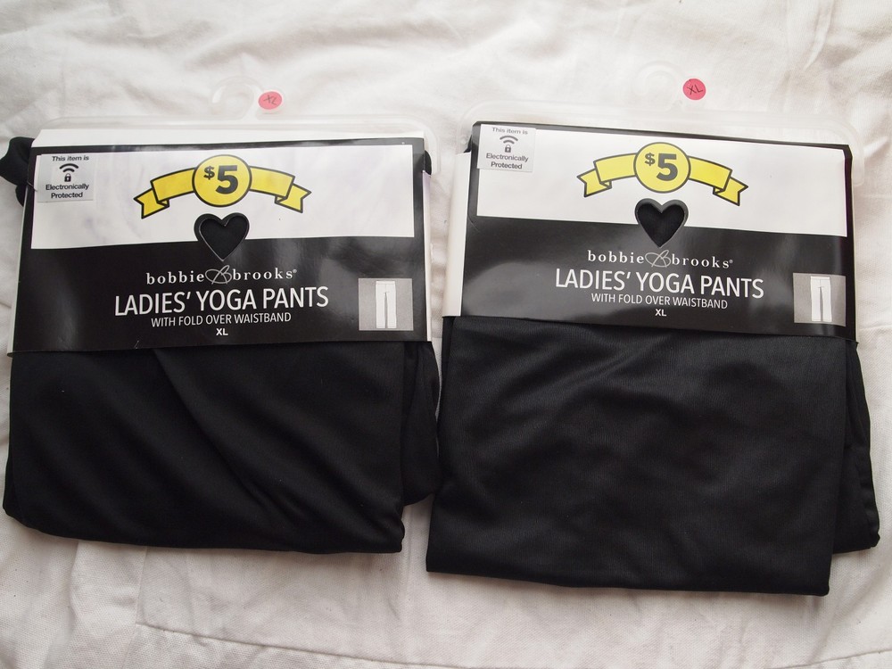2pc Black Bobbie Brooks  Gym / Yoga Pants For Ladies Size XL Lot
