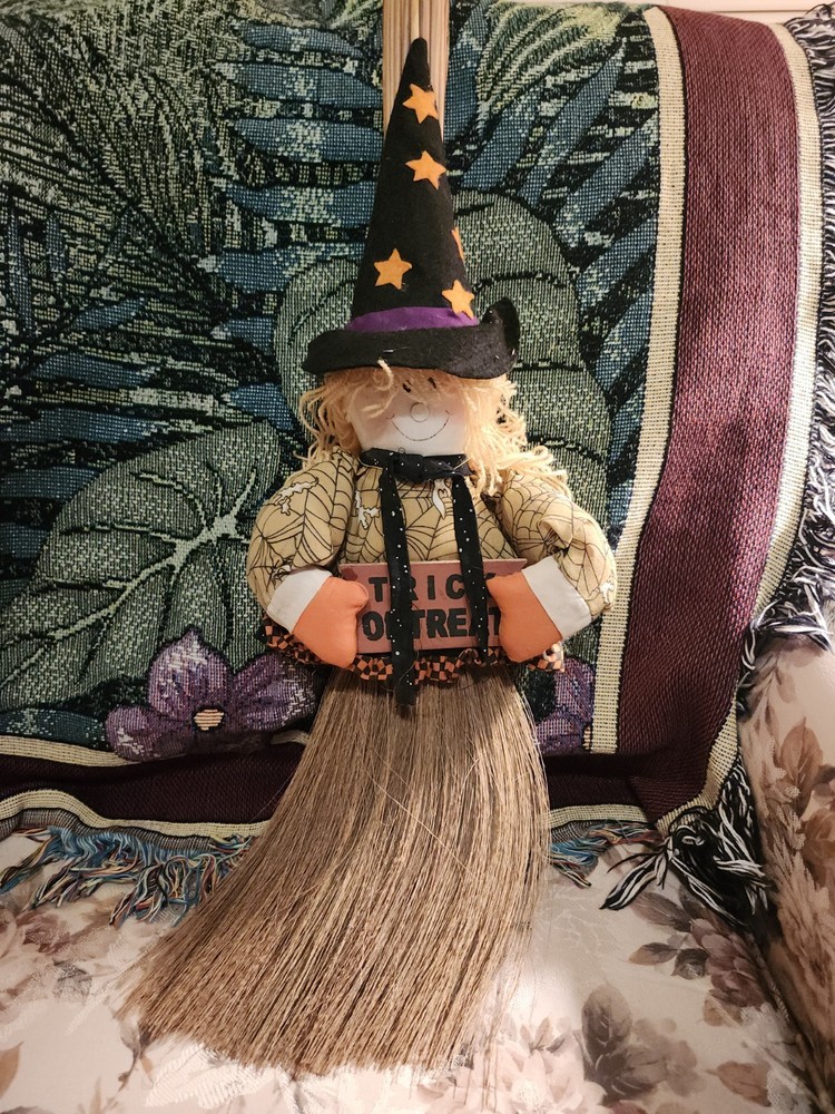 Vintage Halloween Witch Broom Decoration 90's 24