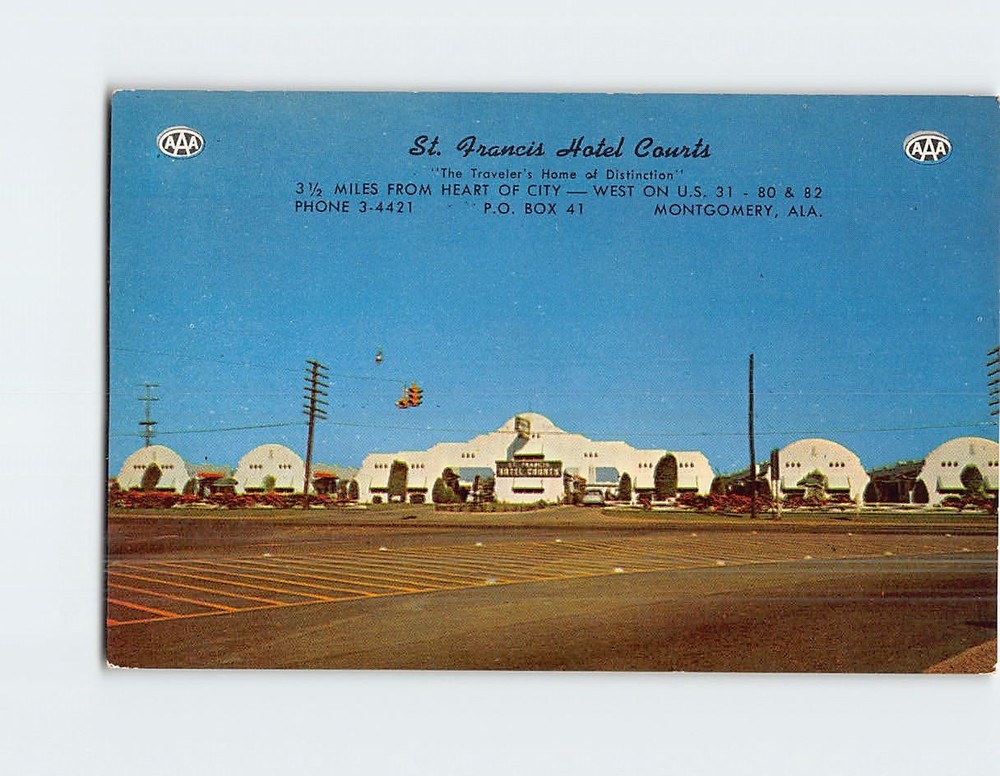 Postcard St. Francis Hotel Courts Montgomery Alabama USA