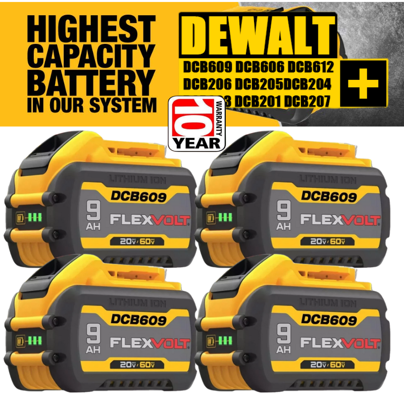 2/4PACK 12Ah 9Ah DCB609-2 Battery for DEWALT DCB615 20V/60V MAX FLEXVOLT