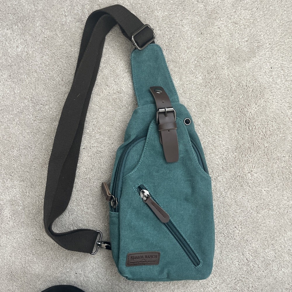Teal Messenger Sling Canvas Shoulder Bag Rucksack Teal Kulaloa Ranch