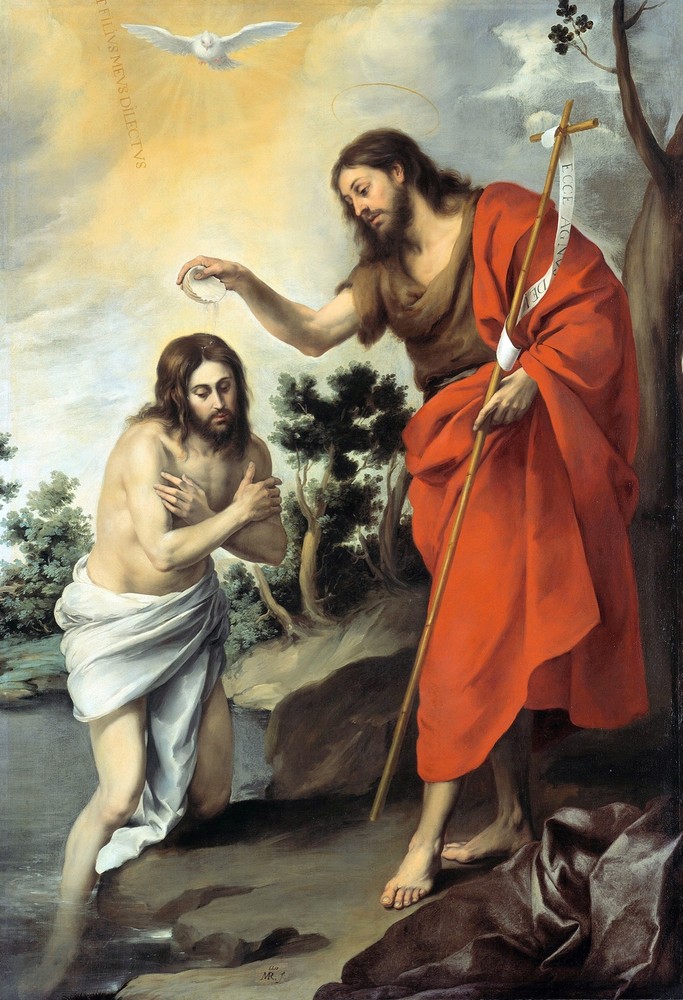 6017.The baptism of Jesus Christ.murillo.john.baptist.POSTER.Decoration.Graphic