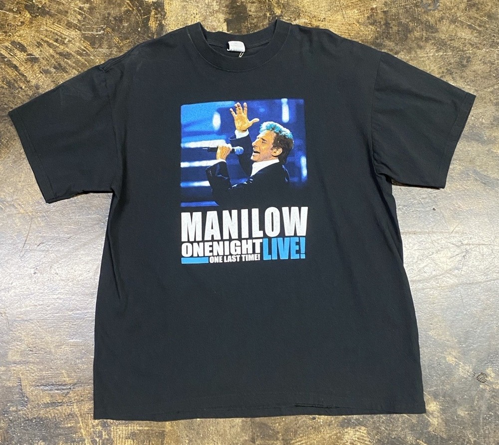Size X-Large 2004 Barry Manilow One Last Time Tour Live Black Tee