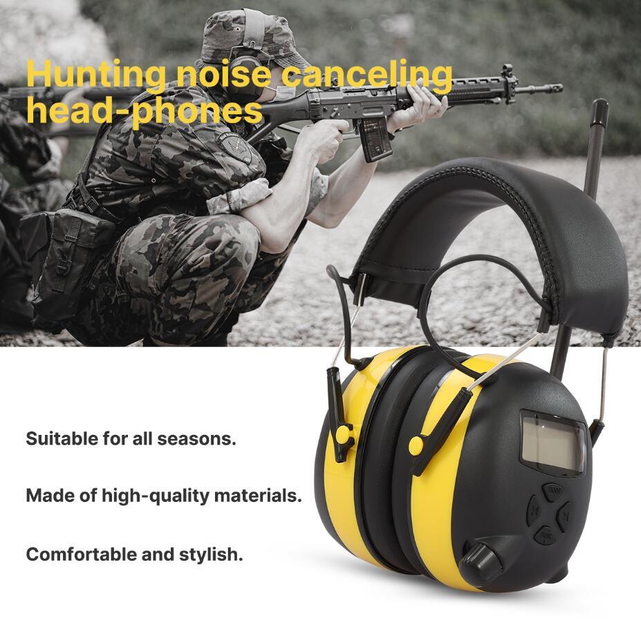 Digital AM FM Radio Headphones Ear Protection Safety Ear Muffs Electronic New