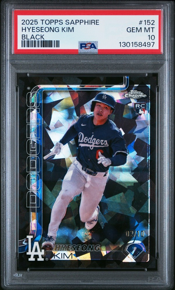 2025 Topps Chrome Sapphire Hyeseong Kim #152 Black Refractor RC  /10 PSA 10 POP1