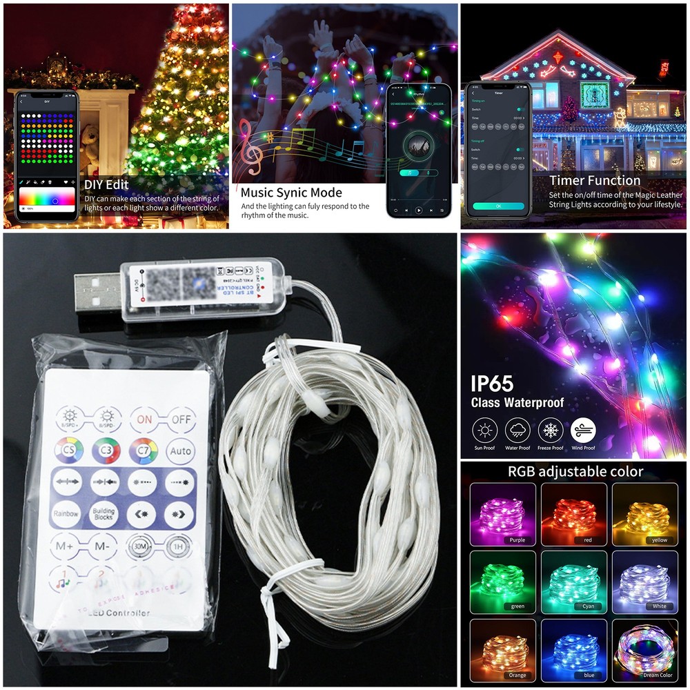 USB Plug / Battery Powered Twinkle LED String Fairy Lights w/ Remote Xmas Party