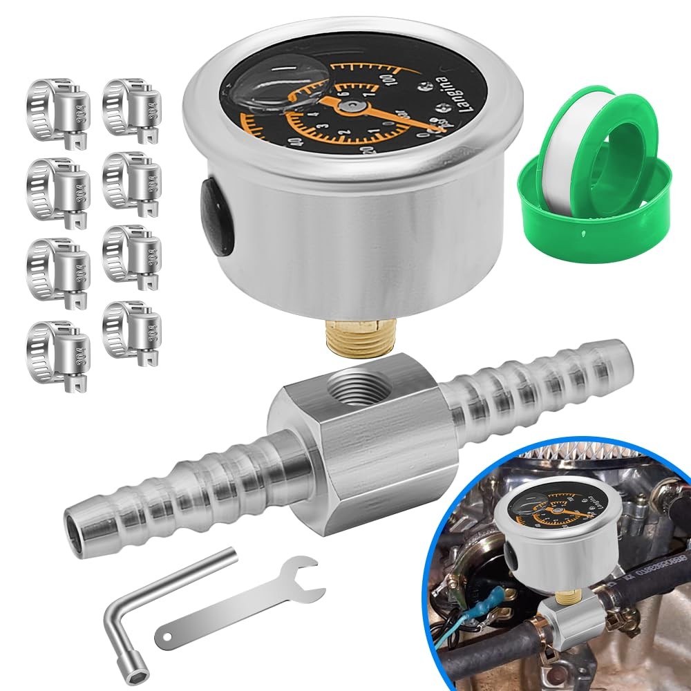 0-100Psi Fuel Pressure Gauge kit, 1/8