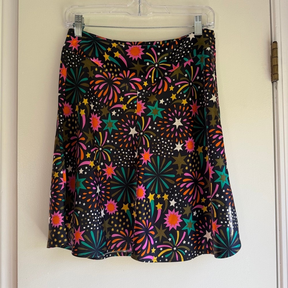 Boden Womens Fireworks Starburst Print A-Line Mini Skirt Black Multi Size 6