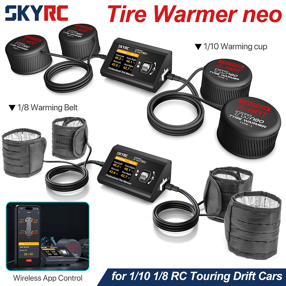 SkyRC TWneo RC Tire Warmer Heater 20–80℃ Temperature Control for 1/8 1/10 RC Car
