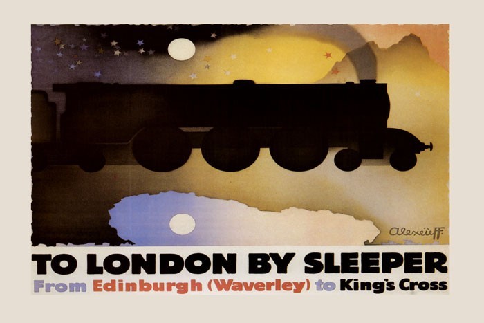 Train to London From Edinburgh Travel England UK Vintage Poster Repro FREE S/H
