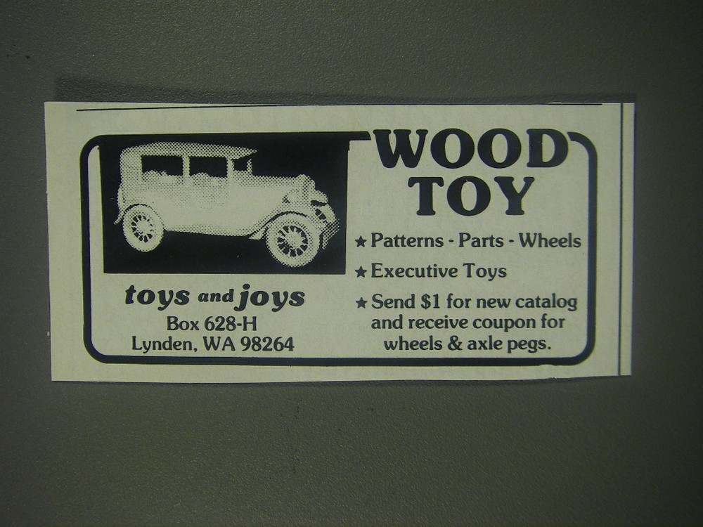 1991 Toys and Joys Advertisement - Wood Toy