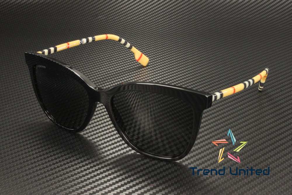 BURBERRY BE4308 385387 Clare Black Dark Grey 56 mm Women's Sunglasses