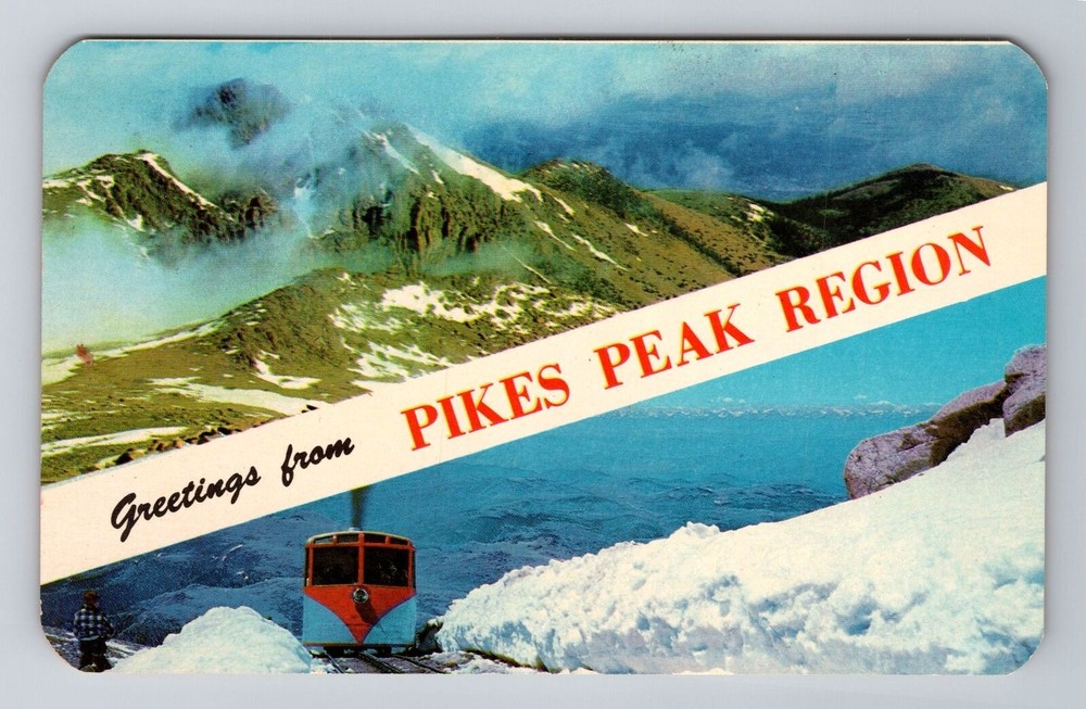 Pikes Peak Region CO-Colorado, Greetings, Scenic Mountain View, Vintage Postcard