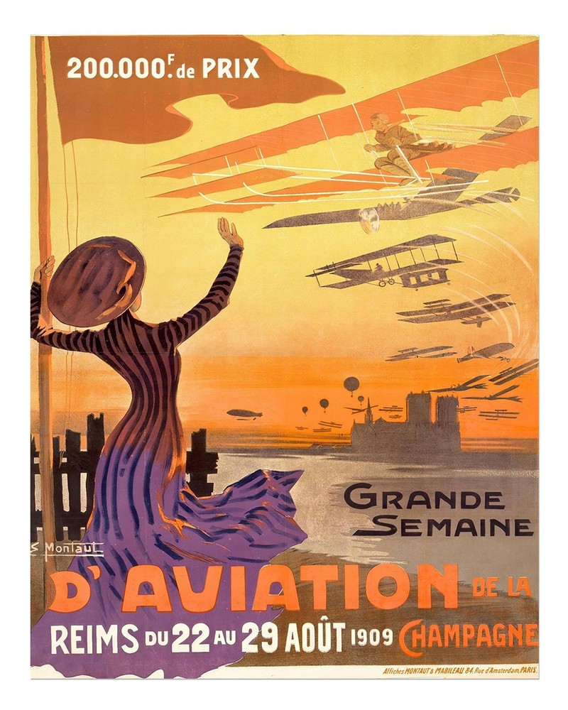 Vintage Aviation Poster Wall Art - Retro Travel Decor Premium Quality