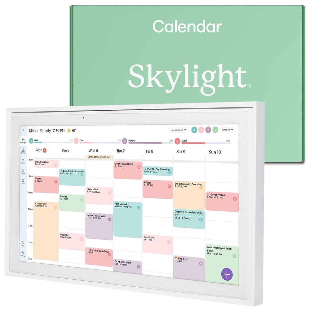 Skylight Calendar: 15-inch Wall Planner Digital Calendar & 15 Inch, White