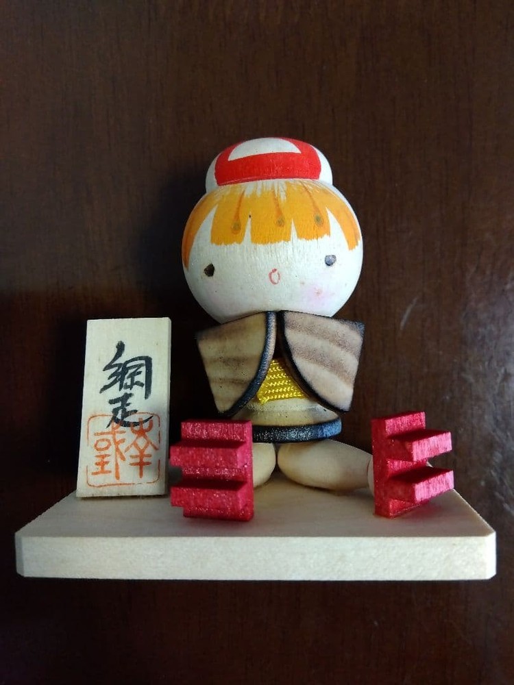 Kokeshi Showa Retro Wooden Figurine Abashiri Girl Cute 7cm Japan Art