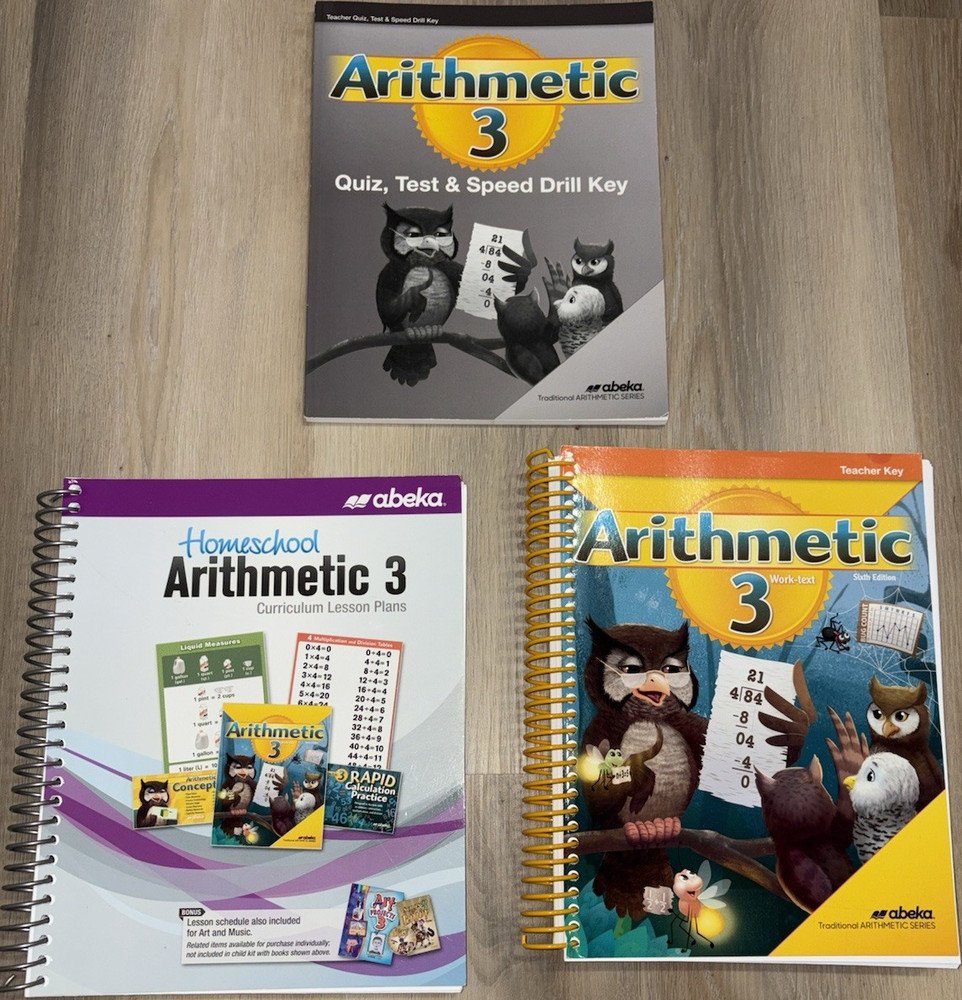Abeka - Grade 3 Mathematics Textbook Set w/ Teacher's Edition & Quiz/Test Key