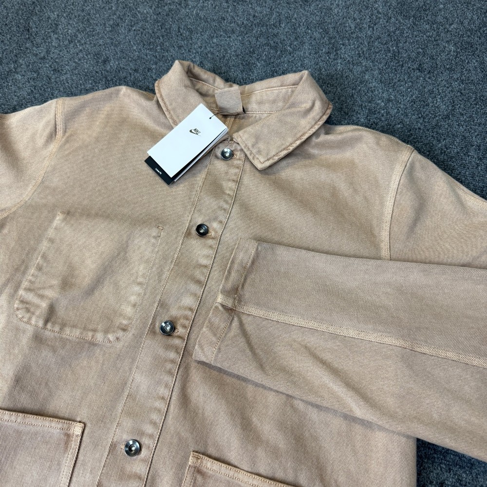 Nike Life Chore Coat Mens Small Canvas Jacket Hemp Tan Khaki 2024 FZ6573-200