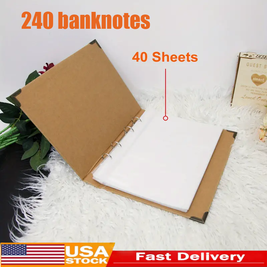 Album Banknote Paper Money Collection Stamps Folder, Storage Holder 240 Pockets