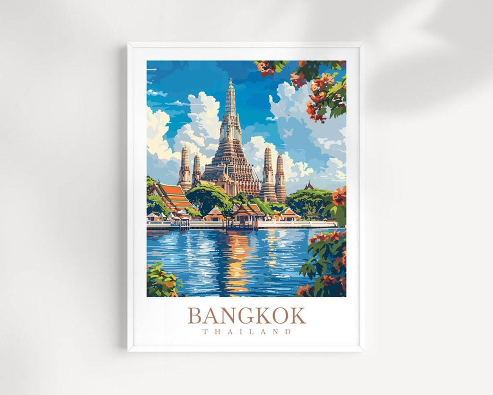 Bangkok Travel Print Wall Art Thailand Wall Hanging Home Decor Bangkok Gift Art