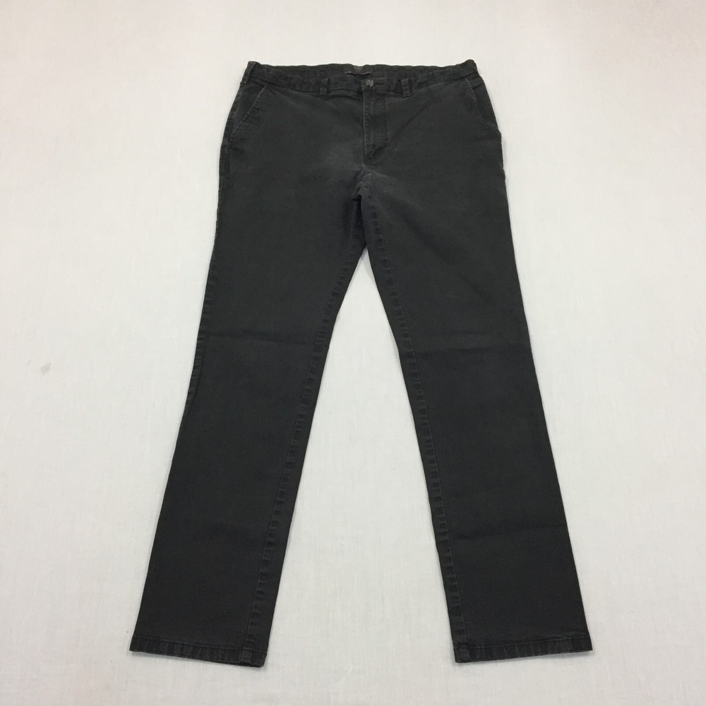 M&S Chino Trousers Mens W34 L30 Straight Fit Black