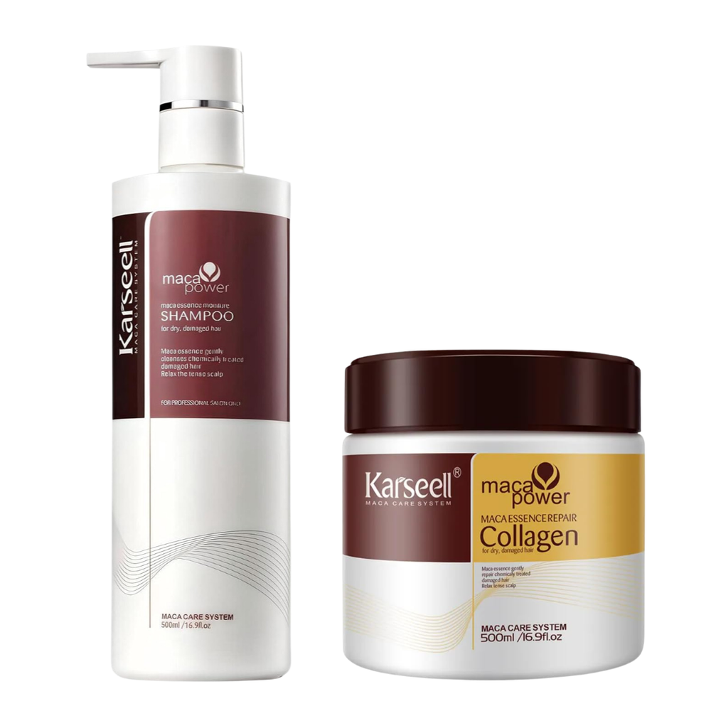 Karseell Maca Power Moisture Shampoo 800ml + Collagen Mask 500ml Hair Care Kit