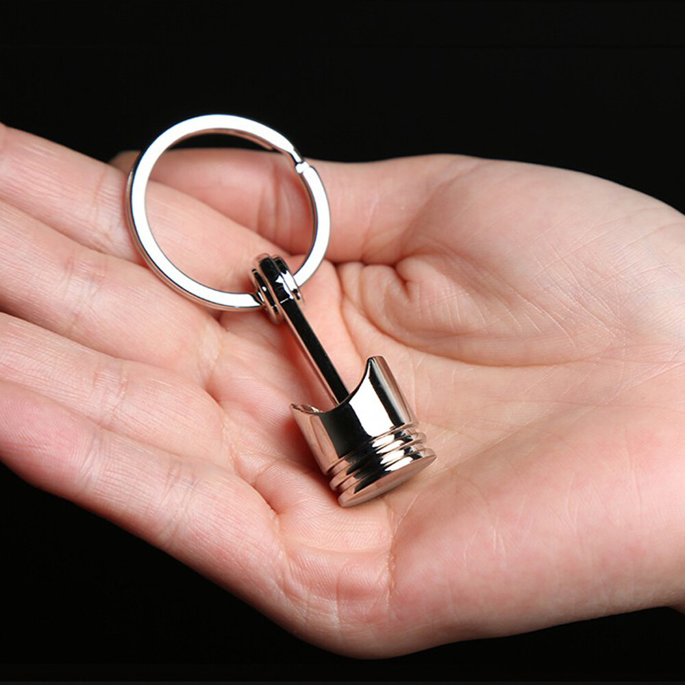1X Alloy Metal Engine Keychain Car Parts Piston Keyring Keyfob Accessories Gift