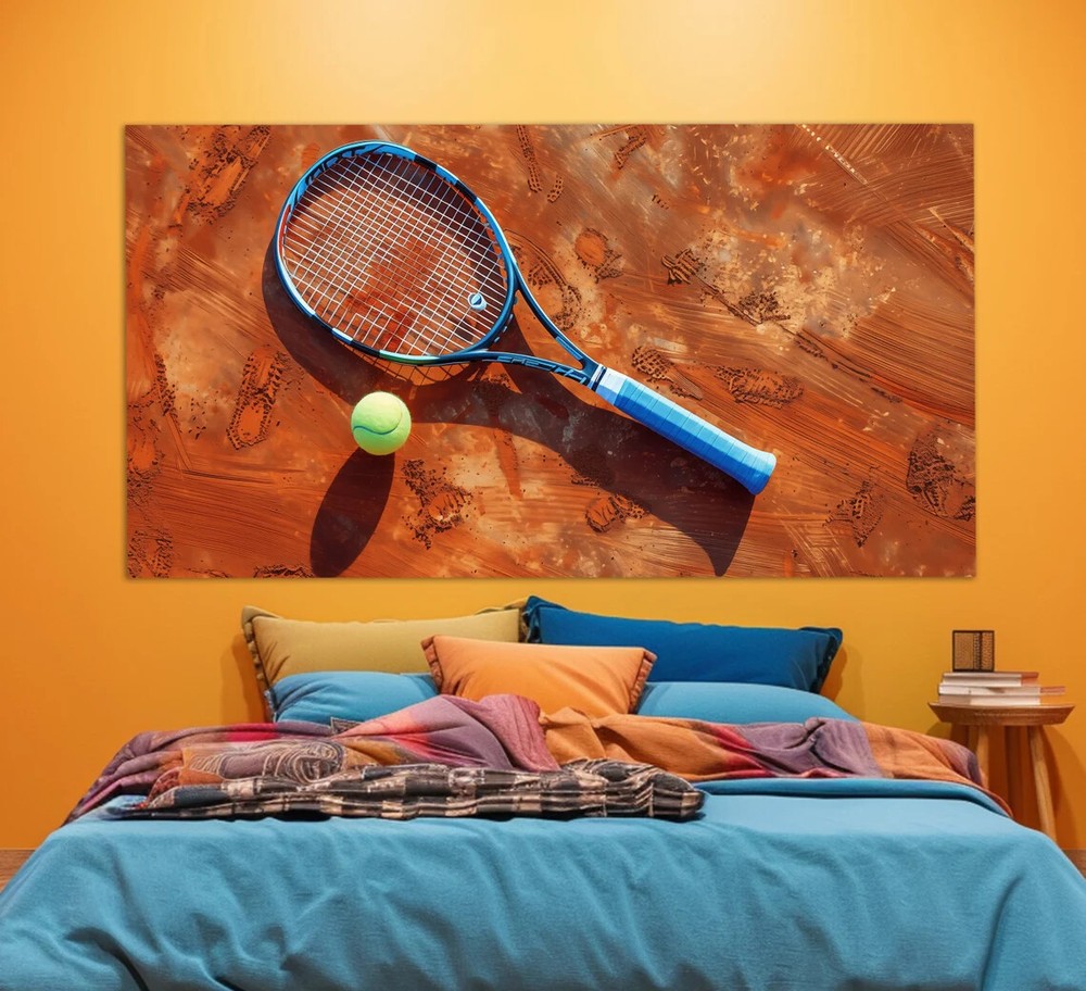 Abstract Tennis Racket Wall Art Canvas Print Unframed Decor-image