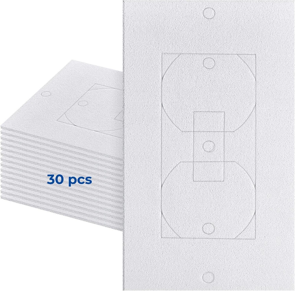 30-Pack White Wall Insulation Outlet Draft Sealers for Energy Efficiency