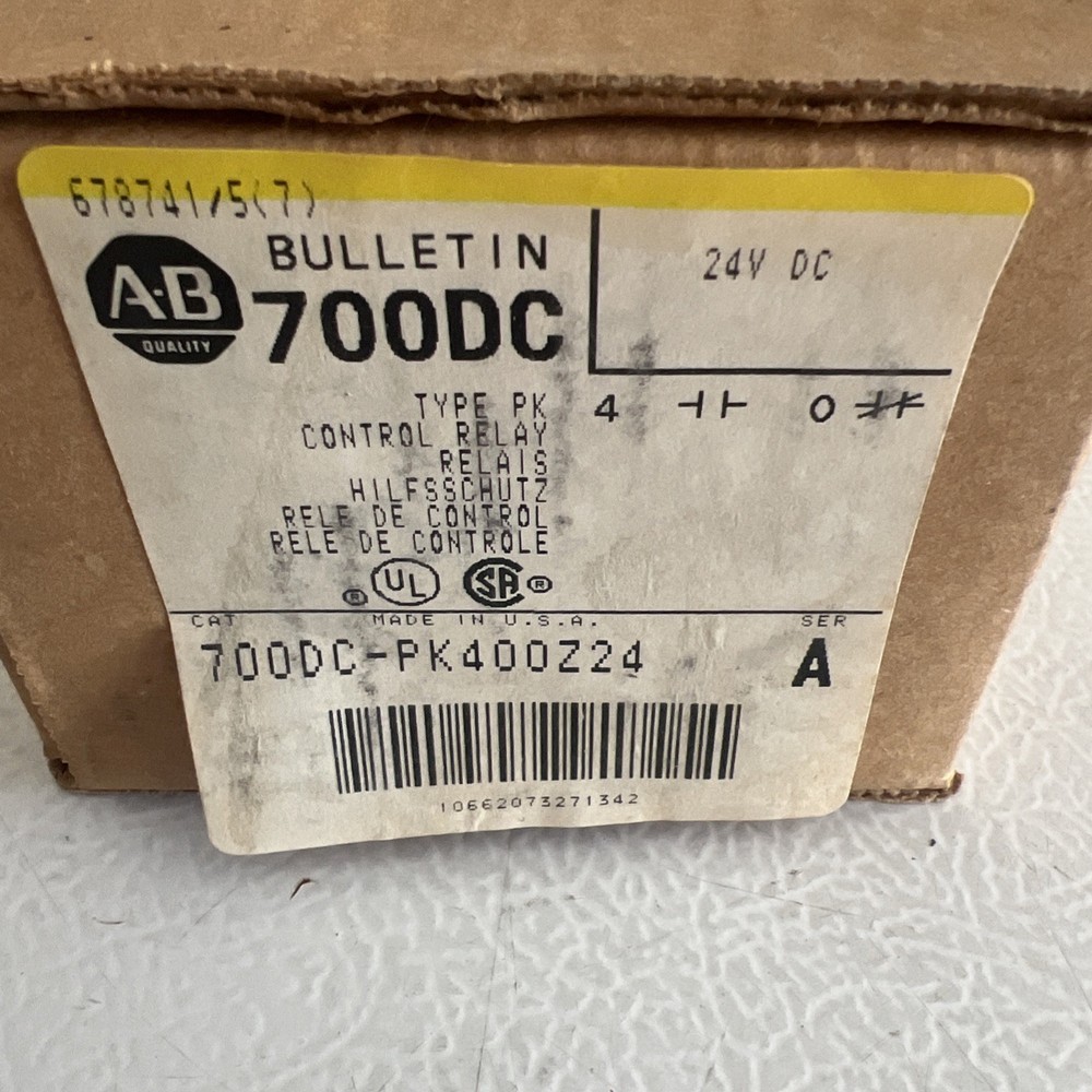 Allen Bradley 700Dc-Pk400z24 Type Pk Control Relay Brand New