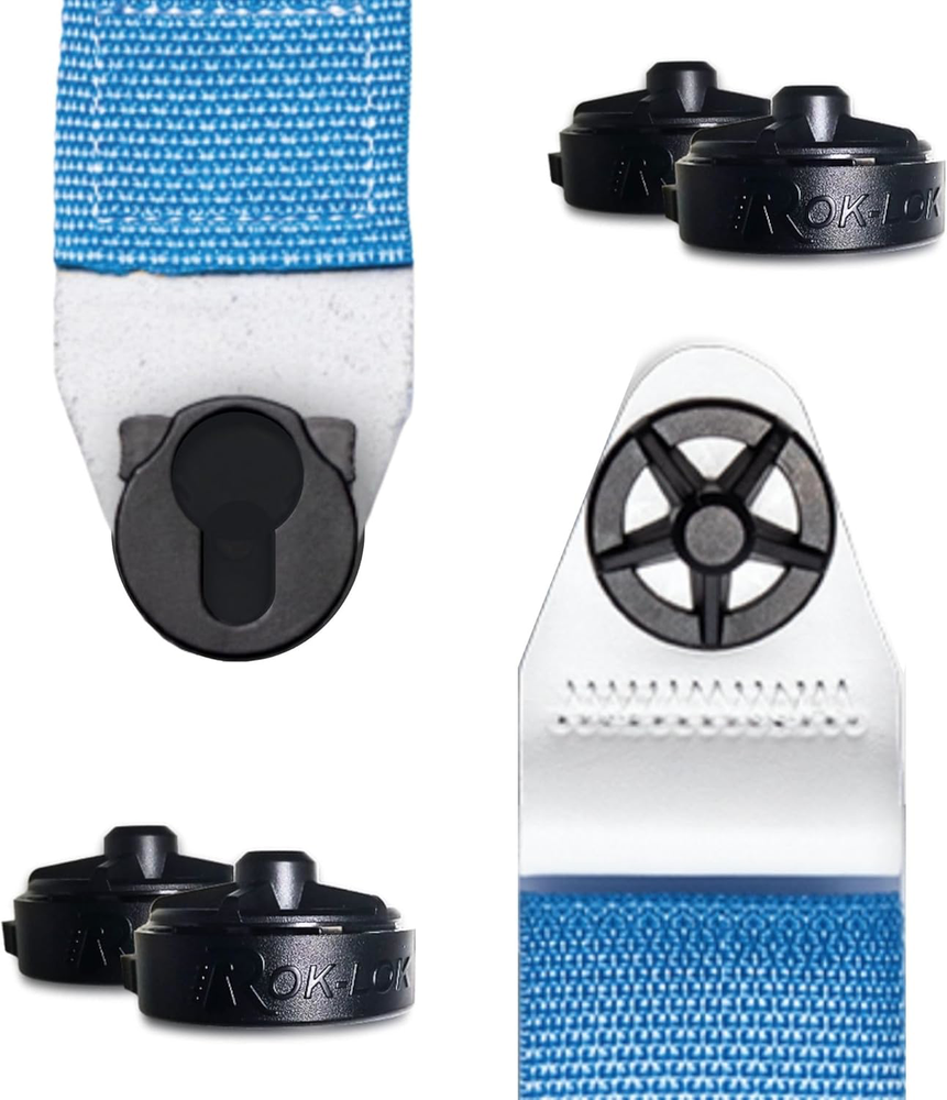 Quick Change Guitar Strap Lock Set - 2 Complete Sets for Instrument Safety