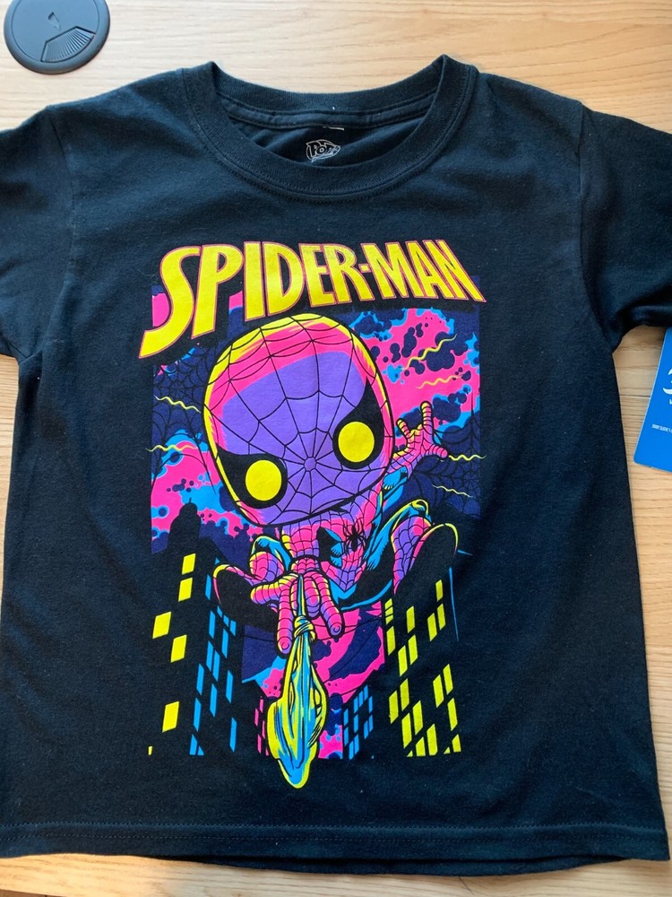 Marvel Spider Man Toddler Short Sleeve T-Shirt Size XS, Black, NWT