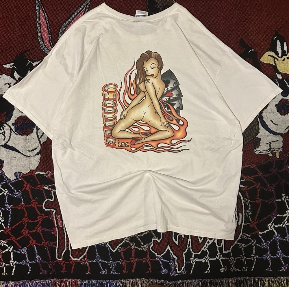 Vintage Biker Girl Pinup NSFW Taboo Obscure 2xl Graphic Tee