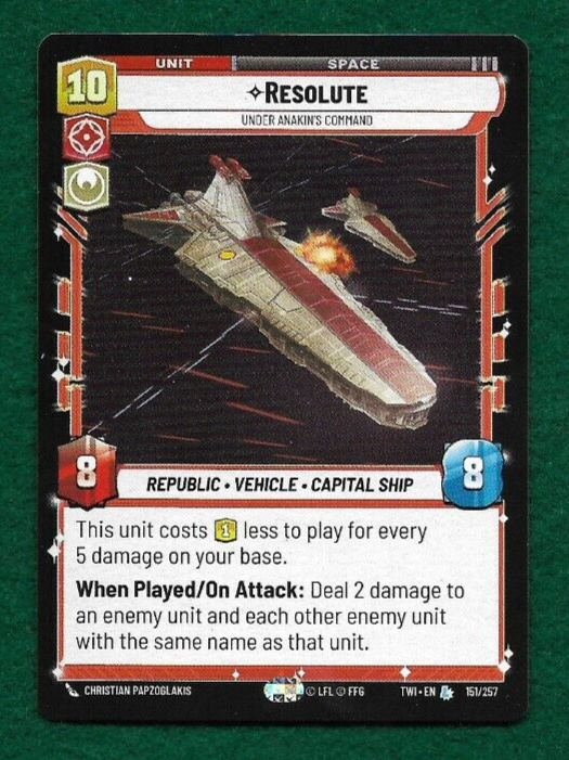 STAR WARS UNLIMITED RESOLUTE #151 TWILIGHT OF THE REPUBLIC LEGENDARY!