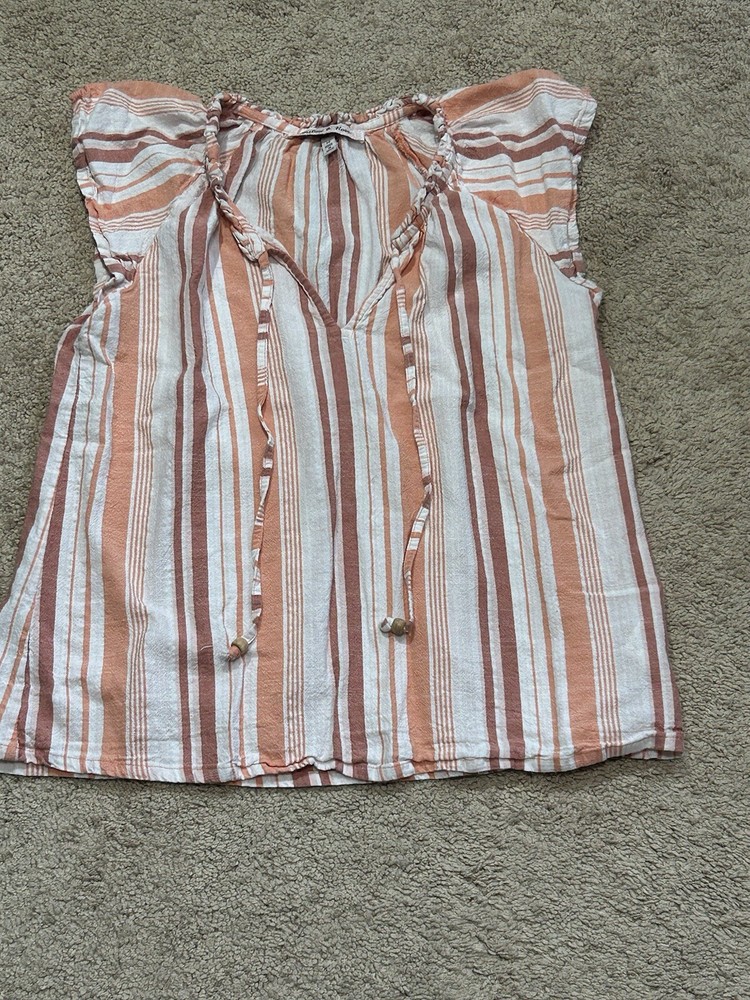 Harlow & Rose Womens Shirt Size Medium Multicolor Striped Lightweight Casual