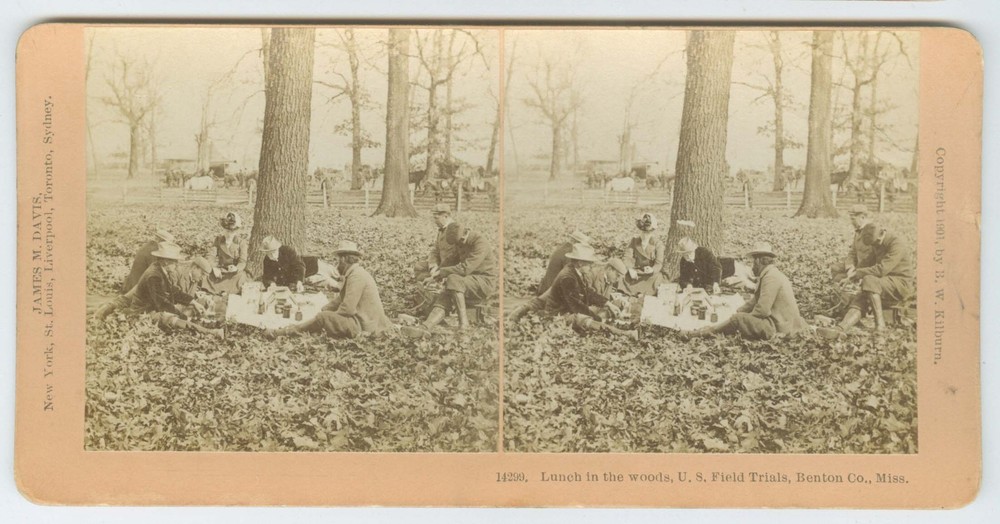 G5035~ MISSISSIPPI – US Field Trials Lunch 1901 Stereoview – Kilburn