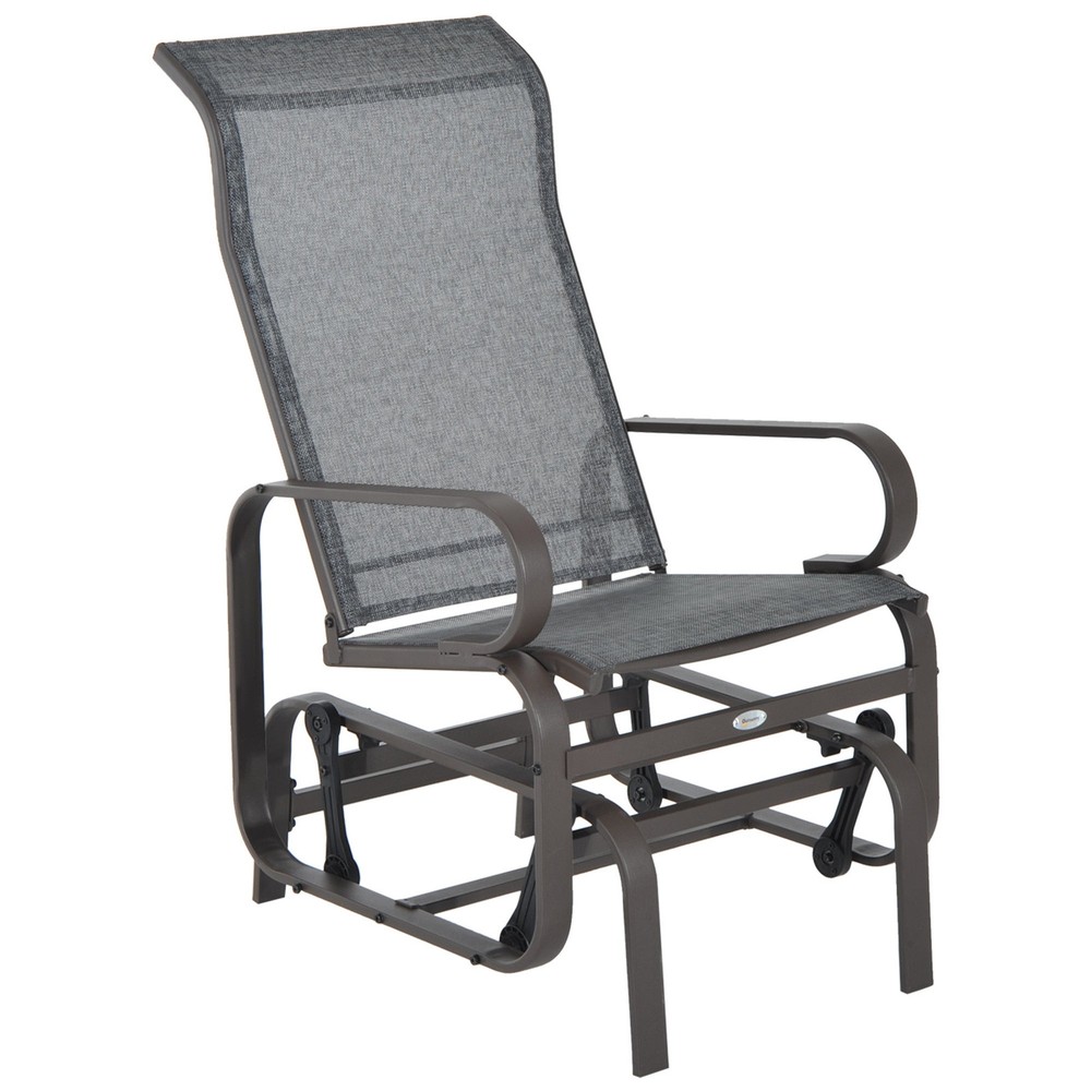 Outsunny Gray Patio Glider Chair: Relax Outdoors