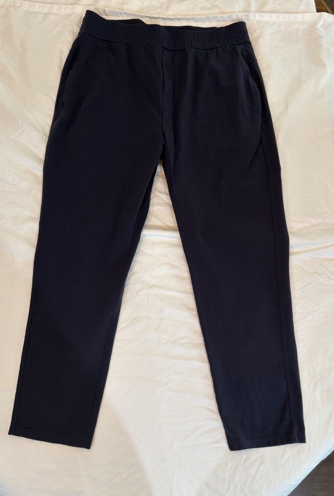 Public Rec Men's Navy Blue Jogger Pants Drawstring Tapered Flat Front Size 36