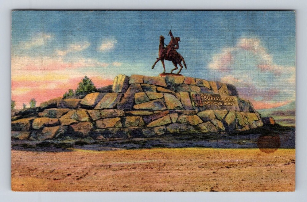 Cody WY-Wyoming, Buffalo Bill Monument, Series #1079, Vintagecard