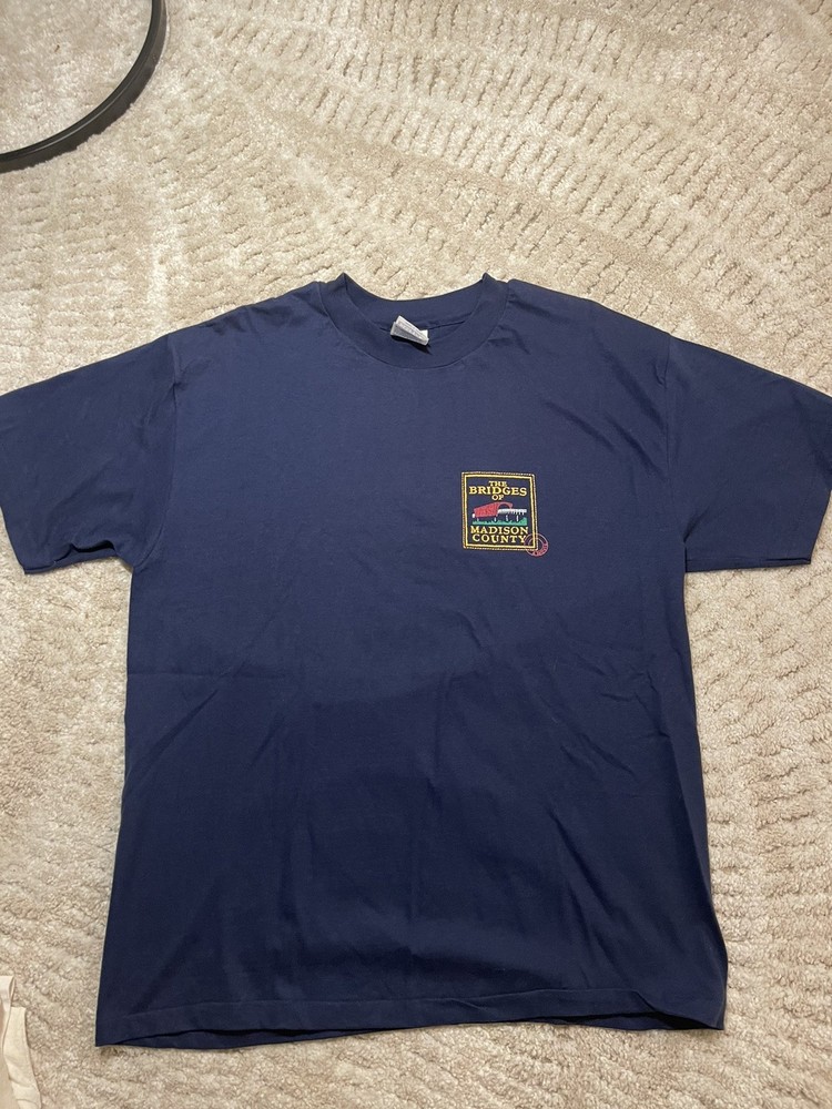 Bridges of Madison County Shirt Mens L Blue Vintage Classic 90s Movie