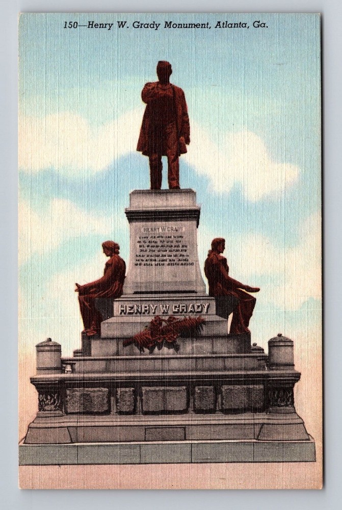 Atlanta GA-Georgia Henry W Grady Monument Vintage Postcard