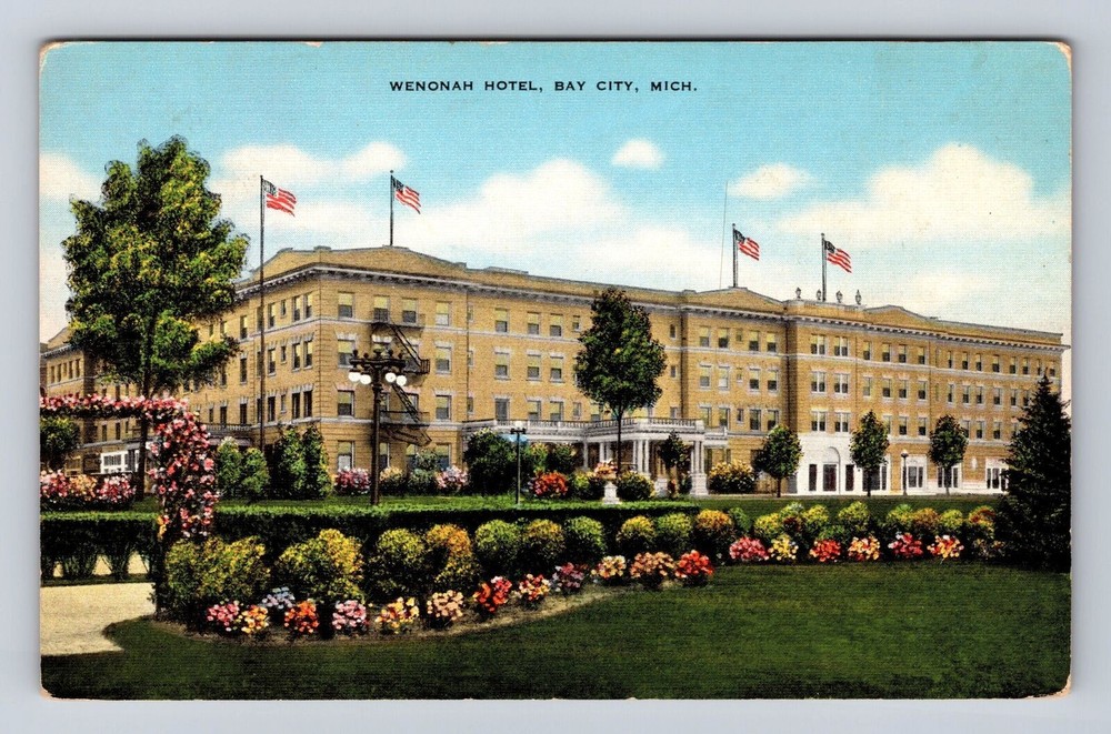 Bay City MI-Michigan, Wenonah Hotel, Advertising, Antique Vintage Postcard