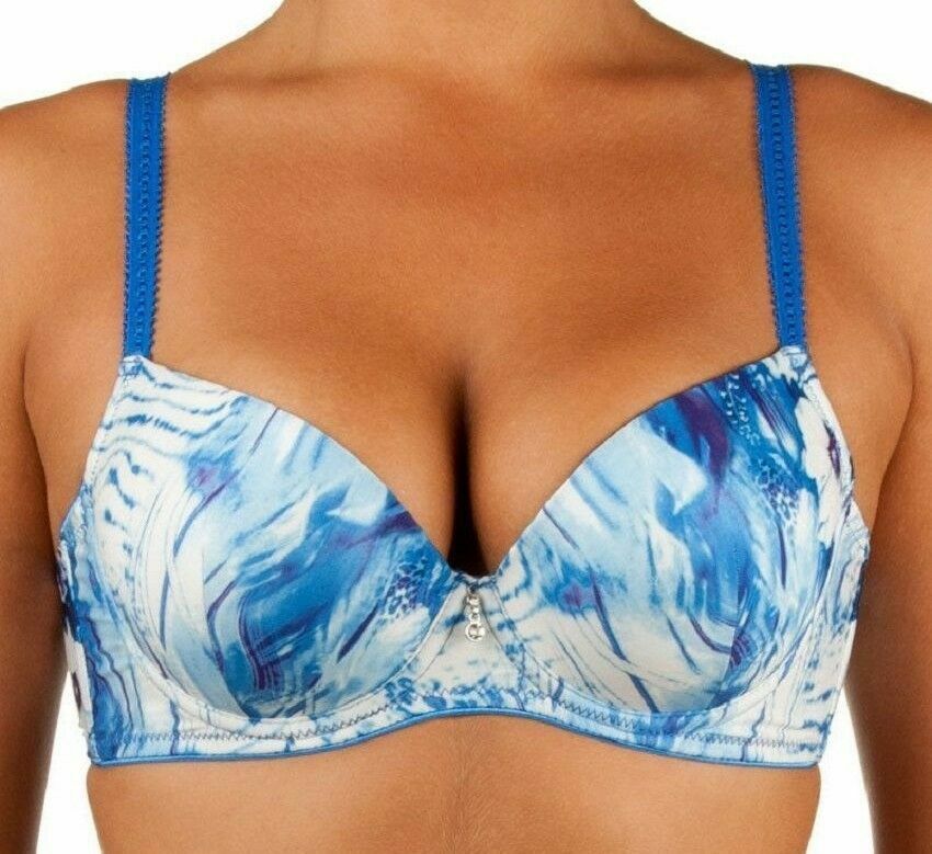 Sujetador Little Minx Jungle Nights Talla 32A Azul Anochecer Acolchado Moldeado Sumergimiento 8060 Nuevo