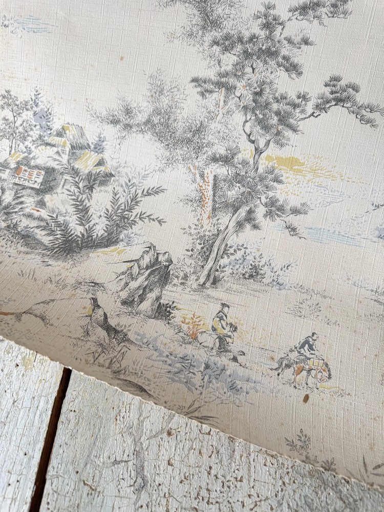24 inches wallpaper Vintage French Nancy Pastoral Chinoiserie Toile Home Decor