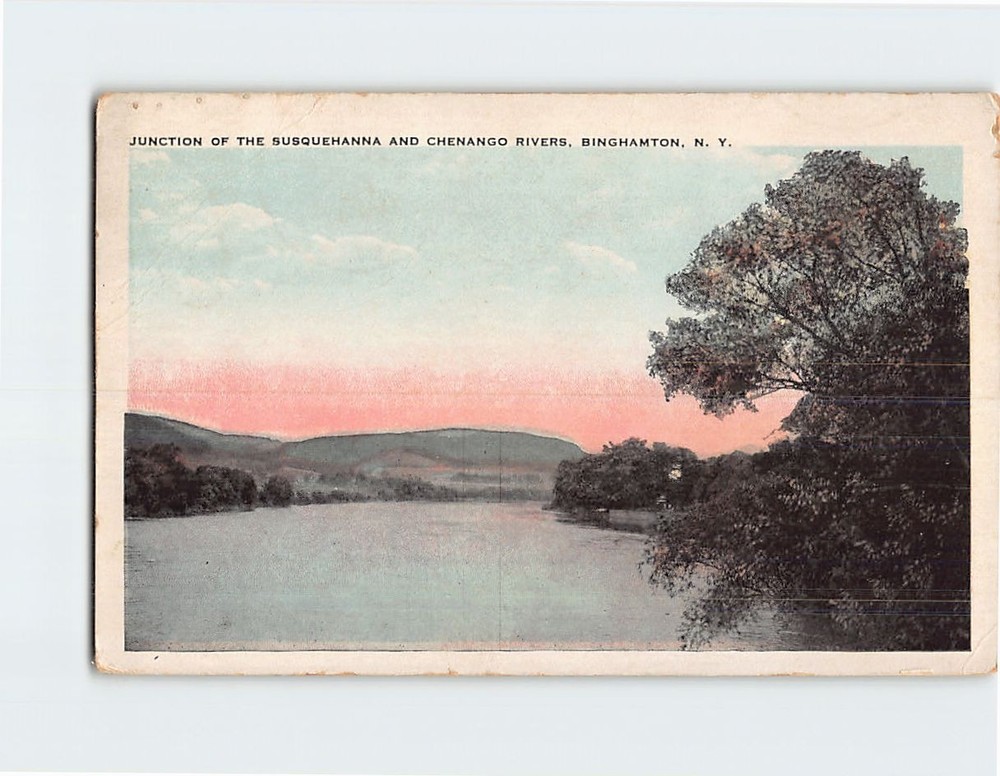 Postcard Junction of the Susquehanna and Chenango Rivers Binghamton New York USA