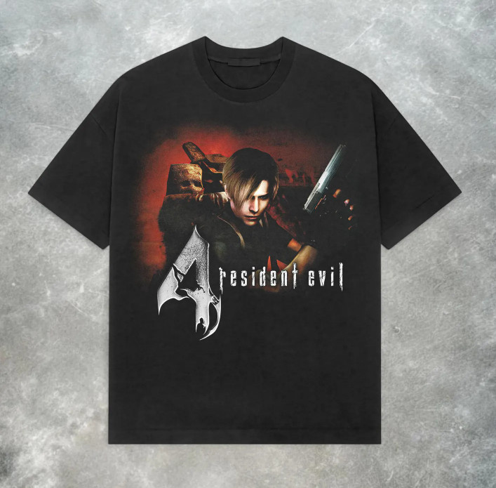 Resident Evil 4 Leon Kennedy T-Shirt – Retro Y2K Grunge Tee