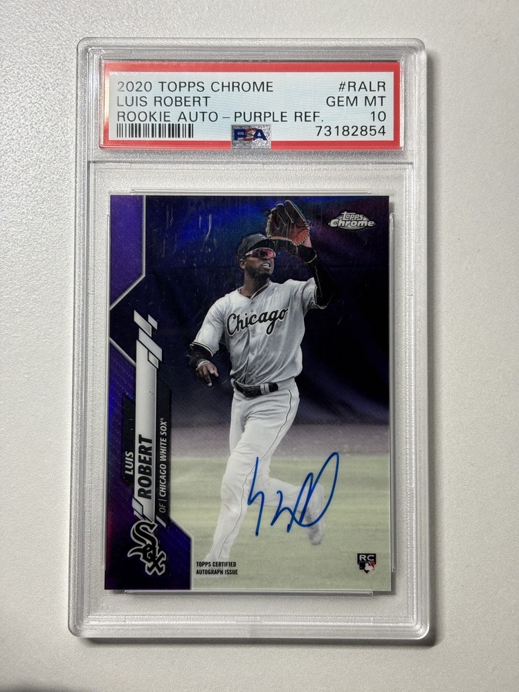 2020 Topps Chrome Luis Robert Rookie Auto #RA-LR Purple Refractor /250 PSA 10 GM