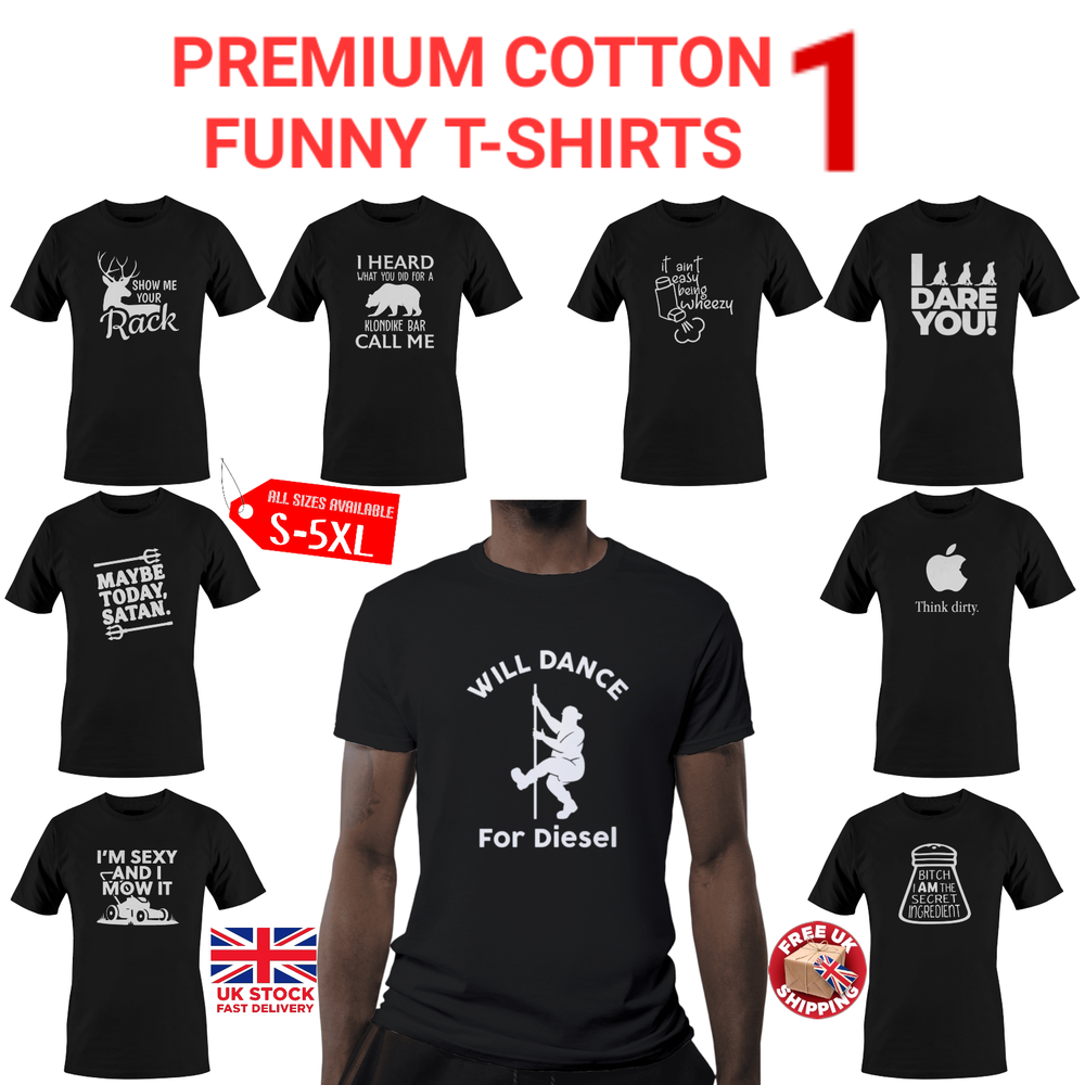 Black Funny Mens T-Shirts joke birthday novelty t shirts tee shirt Father adult
