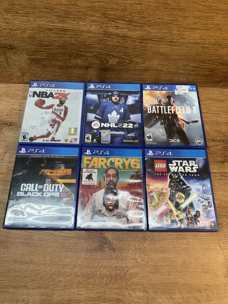 PS4 Lot Of 6 Games- Untested call of duty black ops 6 farcry 6 Lego StarWars etc
